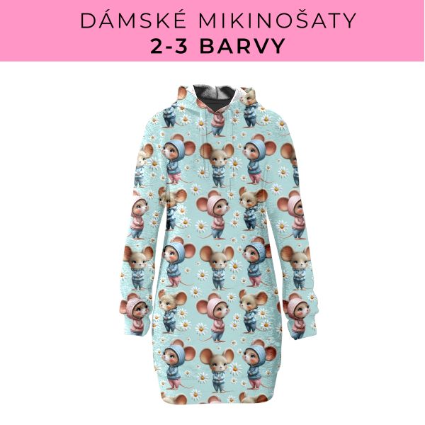 DÁMSKÝ střih - Mikinošaty 2-3 barvy