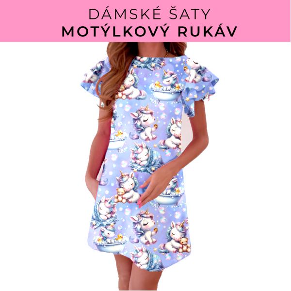 DÁMSKÝ střih - šaty s motýlkovým rukávem