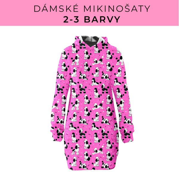 DÁMSKÝ střih - Mikinošaty 2-3 barvy