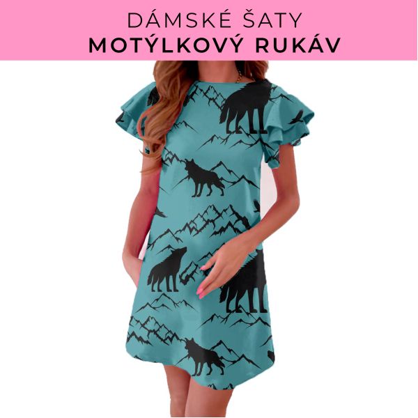 DÁMSKÝ střih - šaty s motýlkovým rukávem