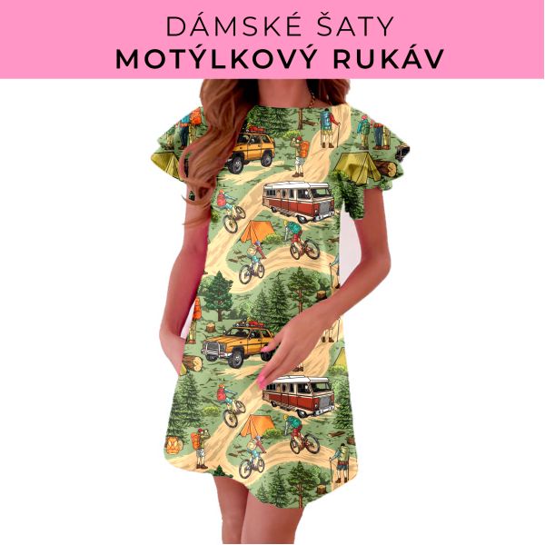 DÁMSKÝ střih - šaty s motýlkovým rukávem