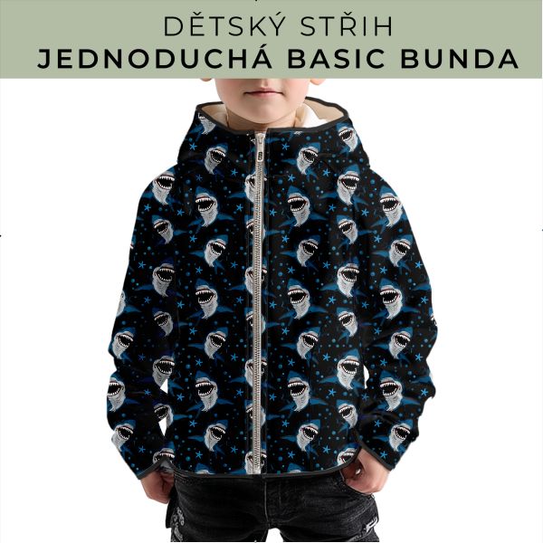 Dětský střih - jednoduchá dětská BASIC  bunda