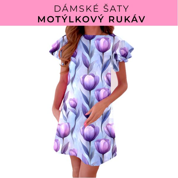 DÁMSKÝ střih - šaty s motýlkovým rukávem