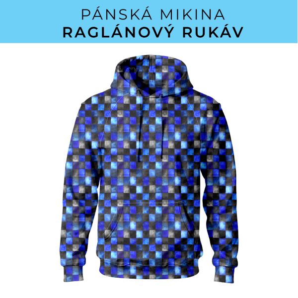 PÁNSKÝ střih - mikina raglan ZÁKLADNÍ s kapucí