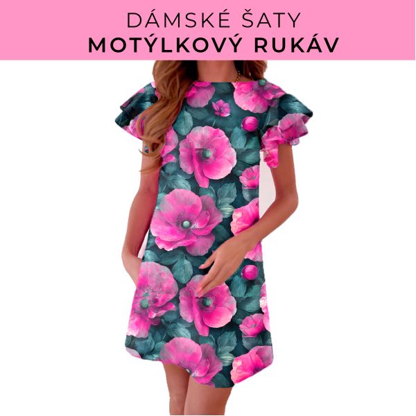 DÁMSKÝ střih - šaty s motýlkovým rukávem