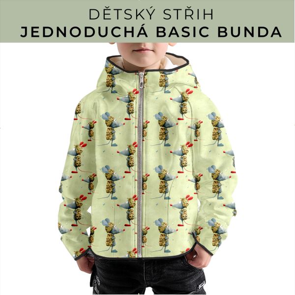 Dětský střih - jednoduchá dětská BASIC  bunda