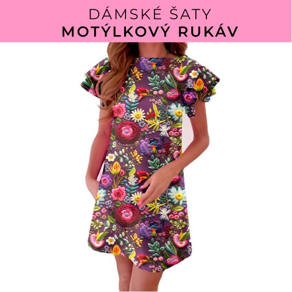 DÁMSKÝ střih - šaty s motýlkovým rukávem