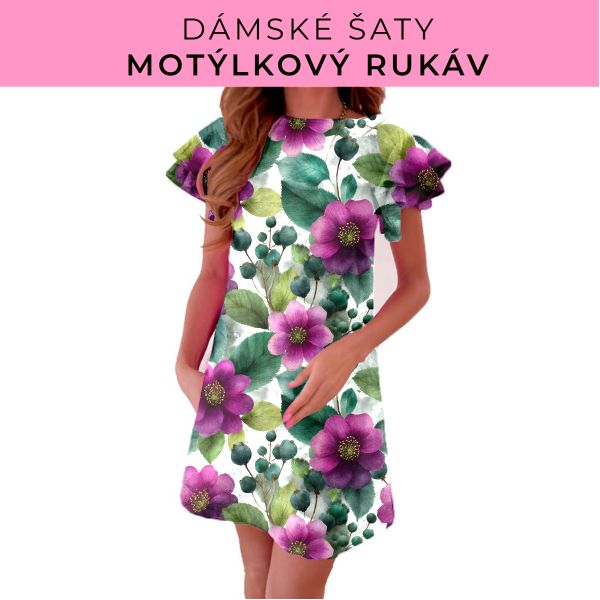 DÁMSKÝ střih - šaty s motýlkovým rukávem