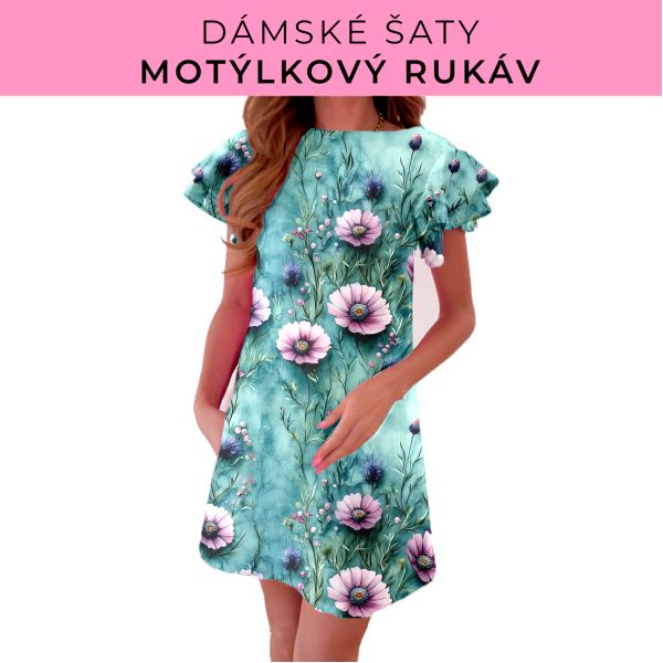 DÁMSKÝ střih - šaty s motýlkovým rukávem