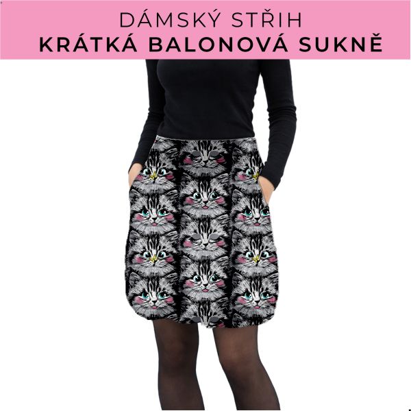 Dámský střih - balonová krátká sukně