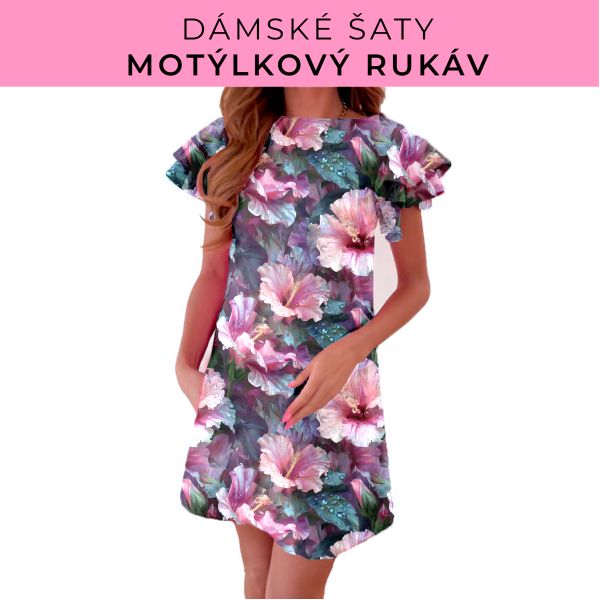 DÁMSKÝ střih - šaty s motýlkovým rukávem