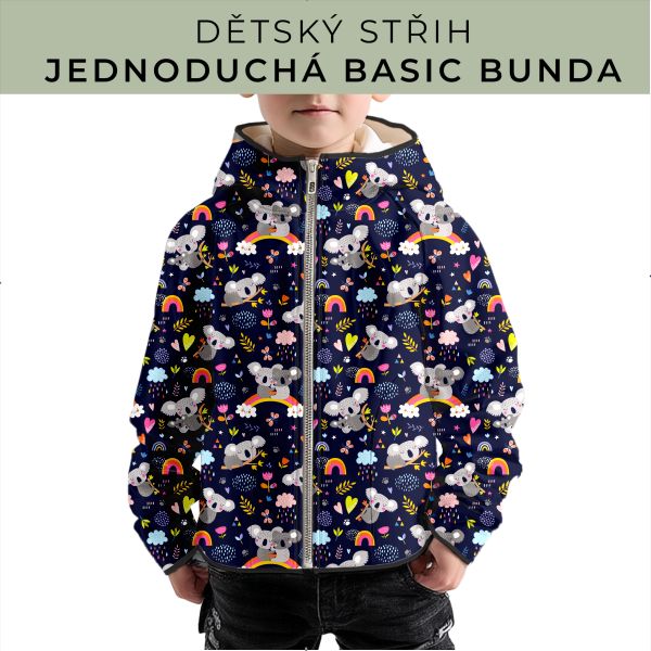 Dětský střih - jednoduchá dětská BASIC  bunda