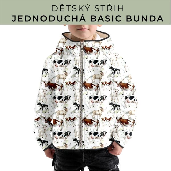 Dětský střih - jednoduchá dětská BASIC  bunda