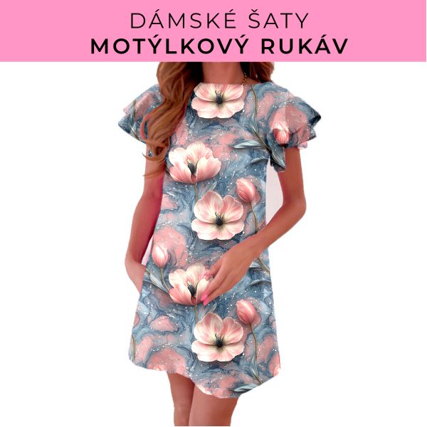 DÁMSKÝ střih - šaty s motýlkovým rukávem