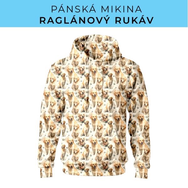 PÁNSKÝ střih - mikina raglan ZÁKLADNÍ s kapucí