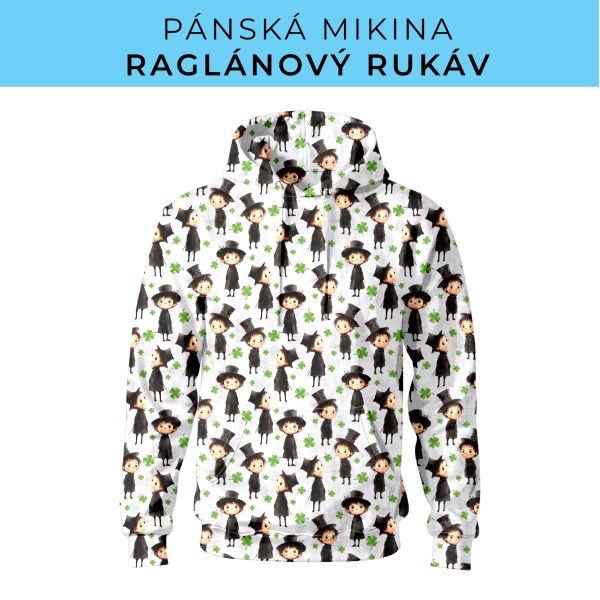 PÁNSKÝ střih - mikina raglan ZÁKLADNÍ s kapucí
