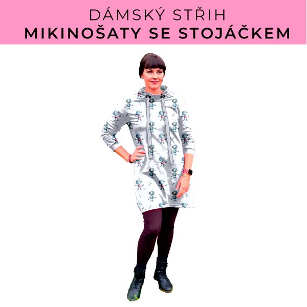Dámský střih - mikinové šaty se stojáčkem