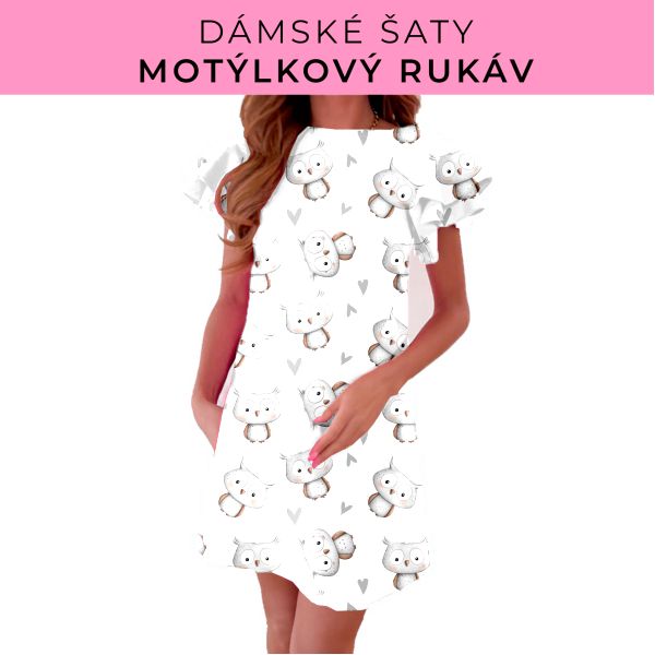 DÁMSKÝ střih - šaty s motýlkovým rukávem