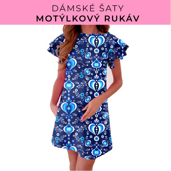 DÁMSKÝ střih - šaty s motýlkovým rukávem