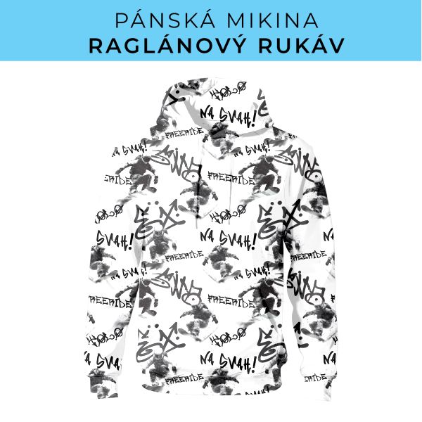 PÁNSKÝ střih - mikina raglan ZÁKLADNÍ s kapucí