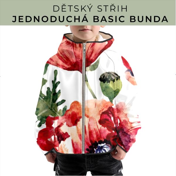 Dětský střih - jednoduchá dětská BASIC  bunda