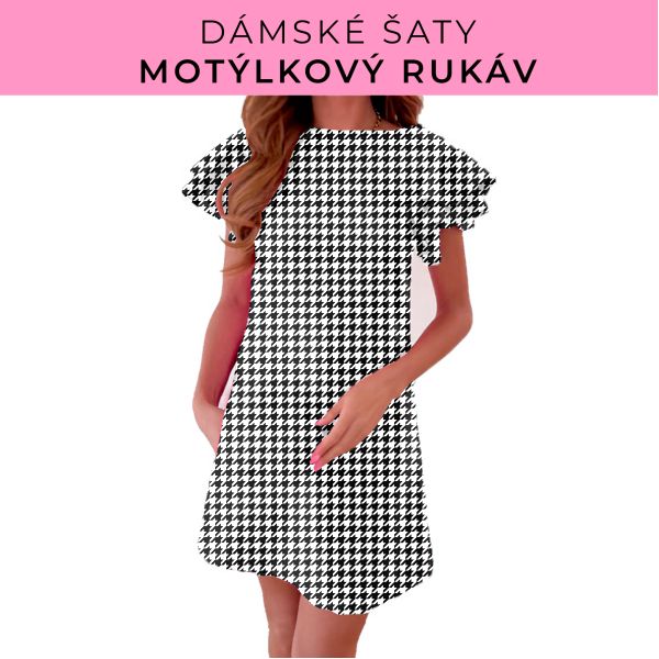 DÁMSKÝ střih - šaty s motýlkovým rukávem
