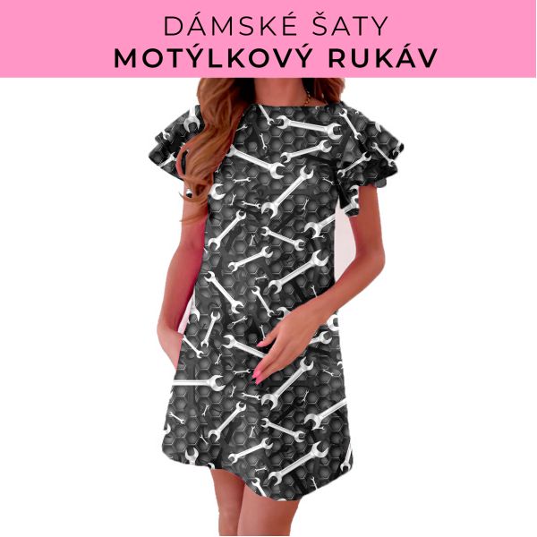 DÁMSKÝ střih - šaty s motýlkovým rukávem
