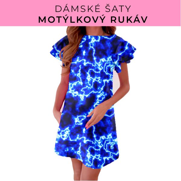 DÁMSKÝ střih - šaty s motýlkovým rukávem