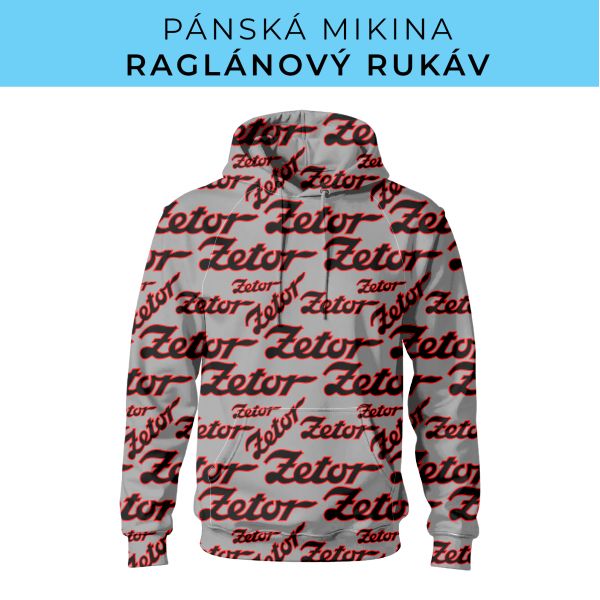 PÁNSKÝ střih - mikina raglan ZÁKLADNÍ s kapucí