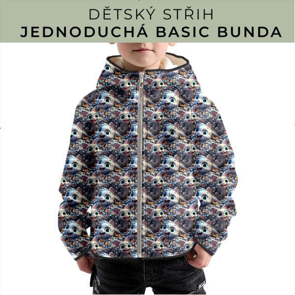 Dětský střih - jednoduchá dětská BASIC  bunda