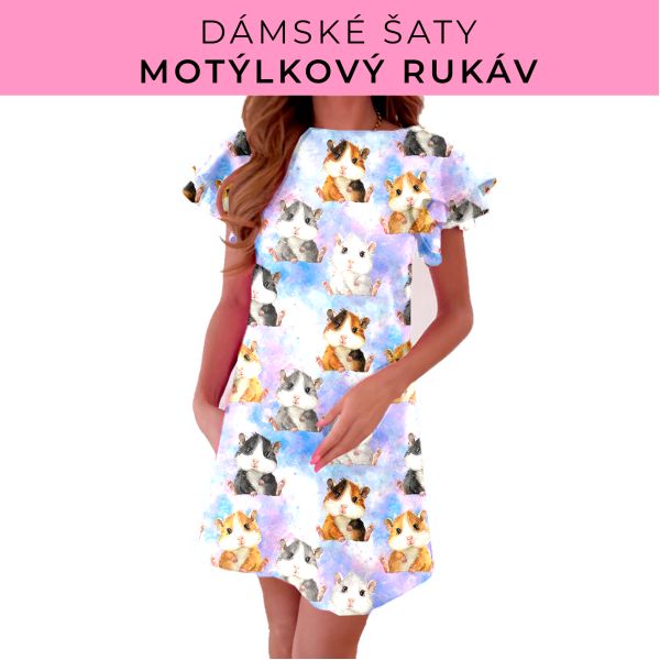 DÁMSKÝ střih - šaty s motýlkovým rukávem