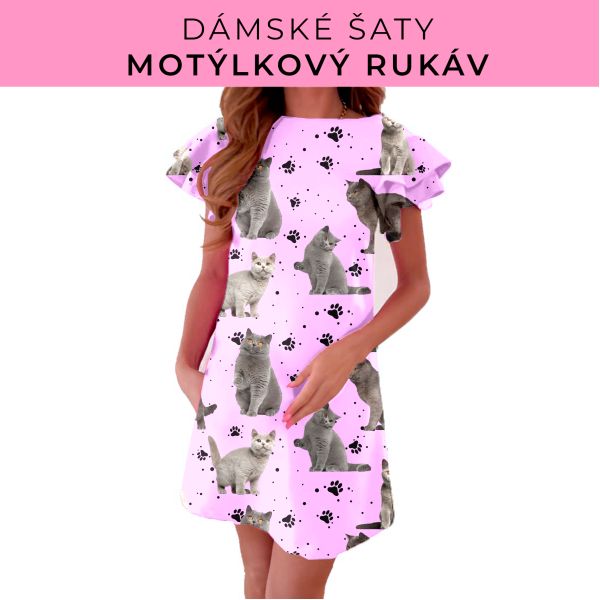 DÁMSKÝ střih - šaty s motýlkovým rukávem