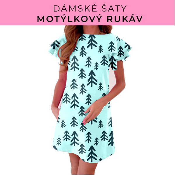 DÁMSKÝ střih - šaty s motýlkovým rukávem