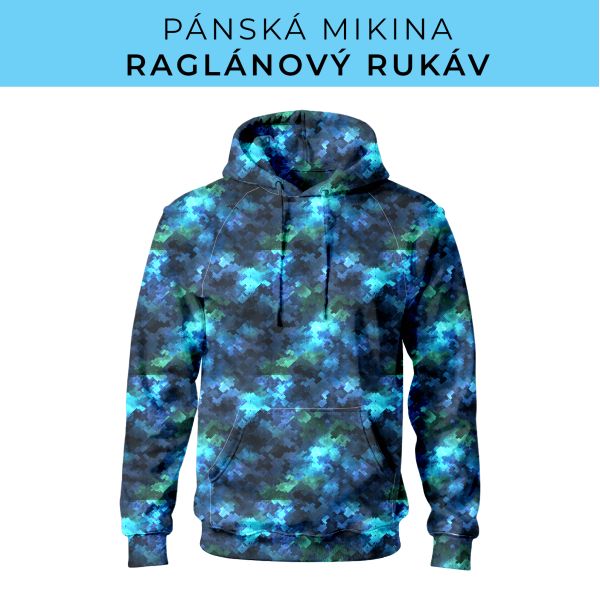 PÁNSKÝ střih - mikina raglan ZÁKLADNÍ s kapucí