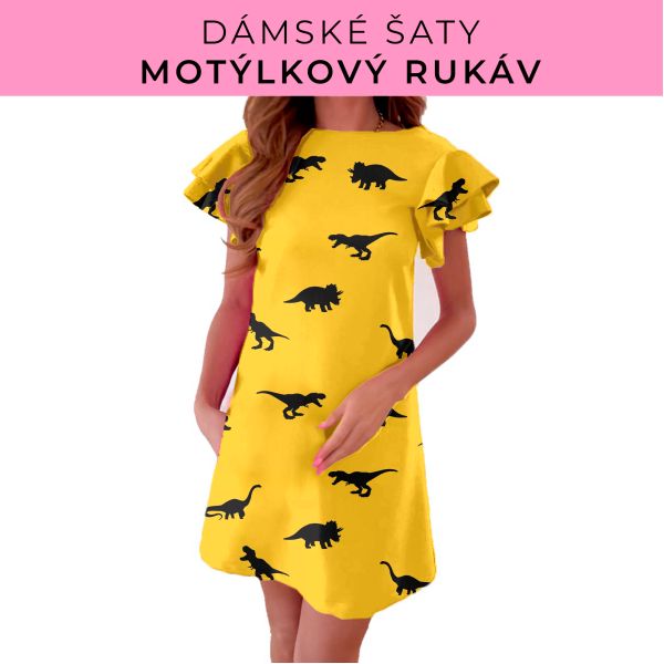 DÁMSKÝ střih - šaty s motýlkovým rukávem