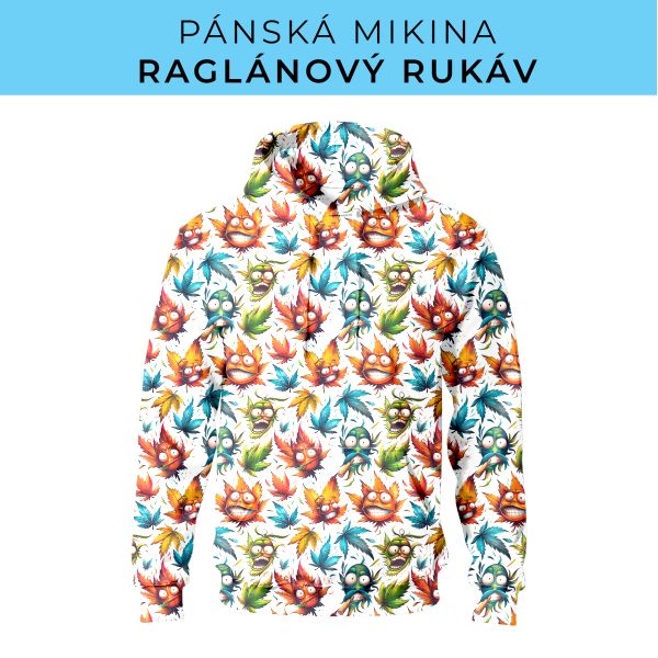 PÁNSKÝ střih - mikina raglan ZÁKLADNÍ s kapucí
