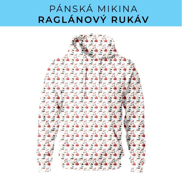 PÁNSKÝ střih - mikina raglan ZÁKLADNÍ s kapucí
