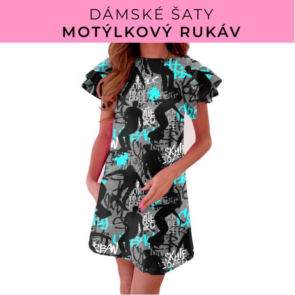 DÁMSKÝ střih - šaty s motýlkovým rukávem