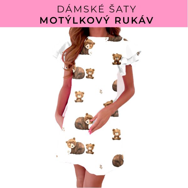 DÁMSKÝ střih - šaty s motýlkovým rukávem