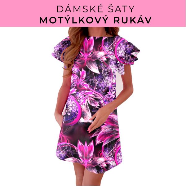 DÁMSKÝ střih - šaty s motýlkovým rukávem
