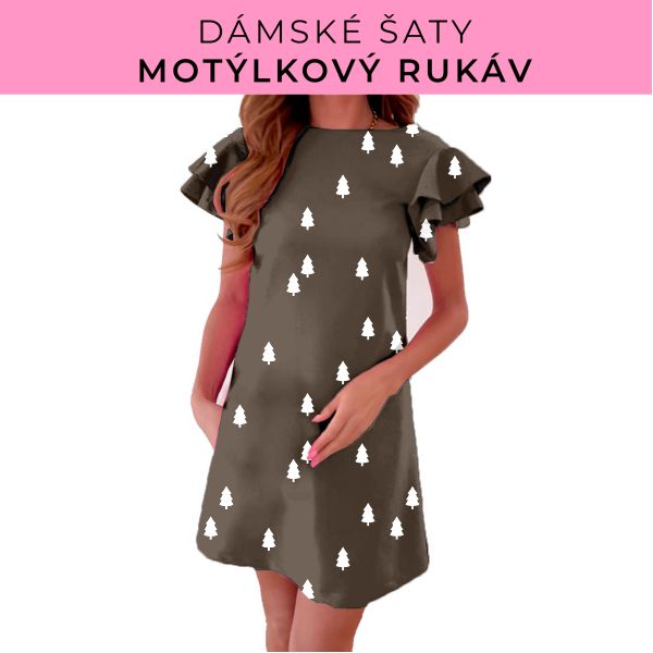 DÁMSKÝ střih - šaty s motýlkovým rukávem