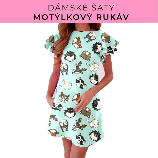 DÁMSKÝ střih - šaty s motýlkovým rukávem