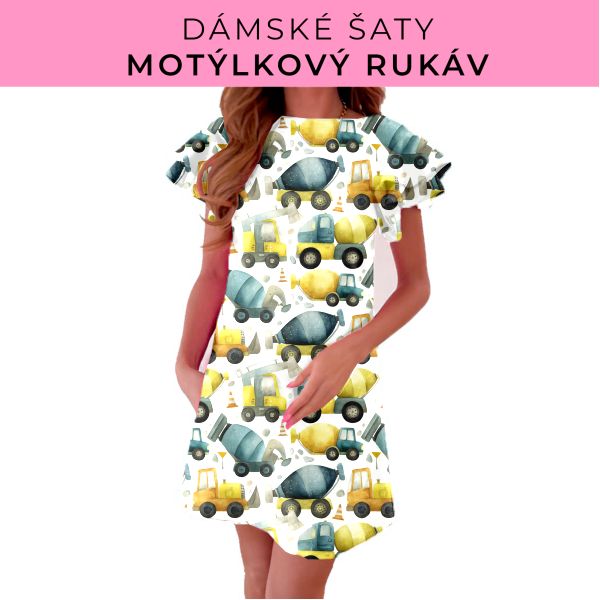 DÁMSKÝ střih - šaty s motýlkovým rukávem