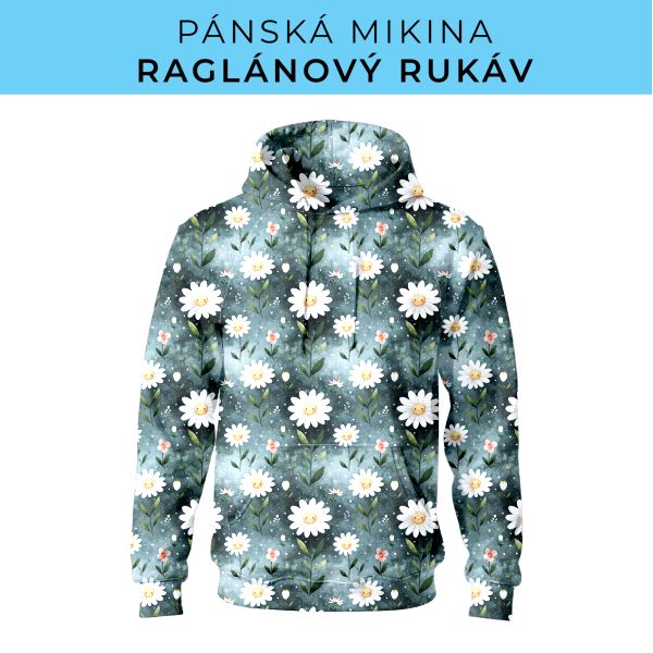 PÁNSKÝ střih - mikina raglan ZÁKLADNÍ s kapucí