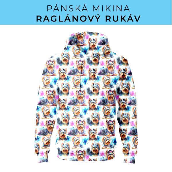PÁNSKÝ střih - mikina raglan ZÁKLADNÍ s kapucí