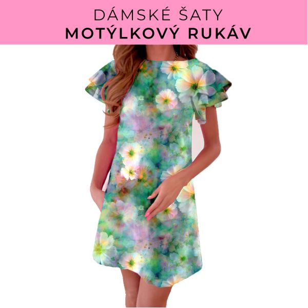 DÁMSKÝ střih - šaty s motýlkovým rukávem