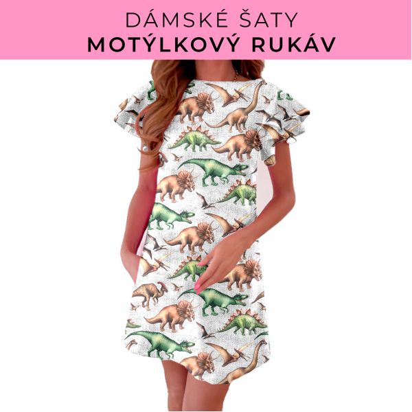 DÁMSKÝ střih - šaty s motýlkovým rukávem
