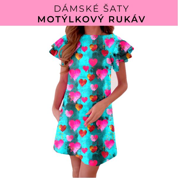 DÁMSKÝ střih - šaty s motýlkovým rukávem