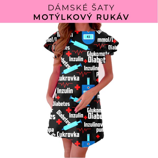 DÁMSKÝ střih - šaty s motýlkovým rukávem