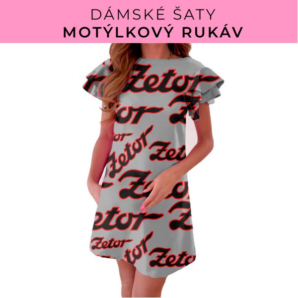 DÁMSKÝ střih - šaty s motýlkovým rukávem